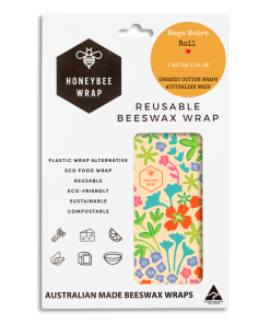 Honeybee Wrap Flower Range 34cm x 1m Beeswax Roll